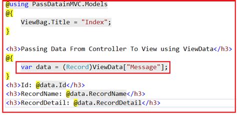 Asp Net Mvc Passing Data From Controller To View