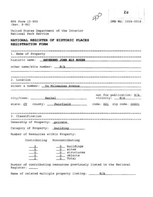 Fillable Online Pdfhost Focus Nps 0MB NFS Form 10 900 Rev Pdfhost