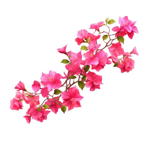 AI Generated Bunch Of Pink Bougainvillea On Transparent Background