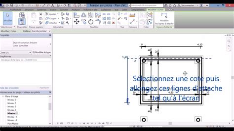 Revit P Le Plan De Fondations Cotation Cumul E Youtube