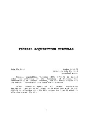 Fillable Online Federal Acquisition Circular Introduction Fax