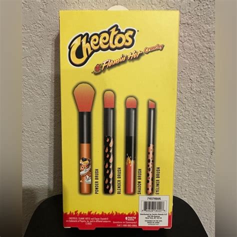 Makeup Flamin Hot Cheetos Makeup Brush 4 Piece Synthetic Set Gift Nwt Poshmark