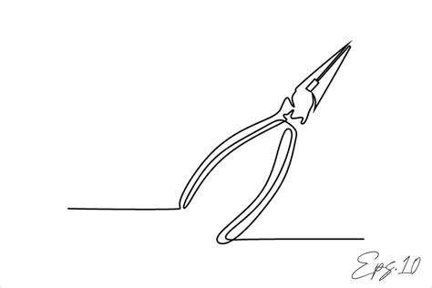 pliers continuous line art drawing 29178406 Vector Art at Vecteezy