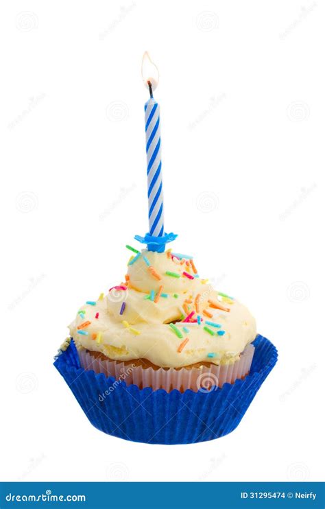 Birthday Cake With One Candle Stock Photo Image Of Party Background