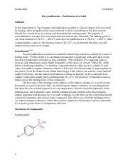 Recrystallization Of Sulfanilamide Purifying A Solid Compound Course