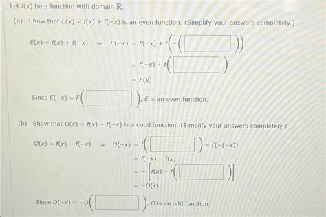 Solved Let F X Be A Function With Domain R A Show That Chegg