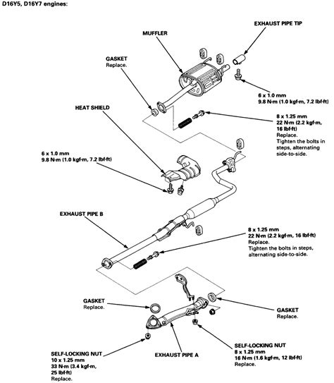 Exhaust Diagram Honda Civic Honda Civic Oem Exhaus