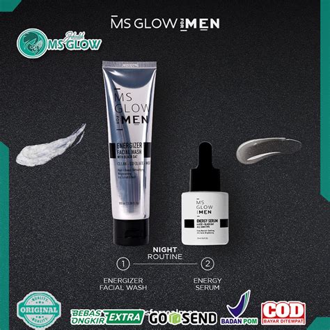 Jual Paket Night Routine Ms Glow Men Facial Wash Dan Serum Wajah