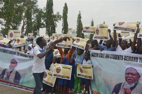 Photos El Zakzaky Followers Protest Continued Detention Of Their