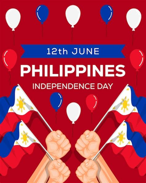 Premium Vector Philippines Independence Day Illustration With Hands