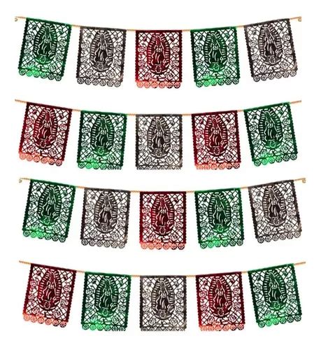 Papel Picado Tira Metálica Guadalupana MercadoLibre