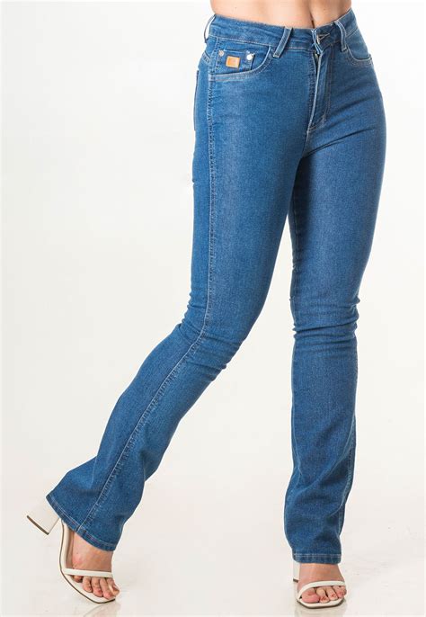 Cal A Jeans Feminina Boot Cut Elastano Country Cintura Alta