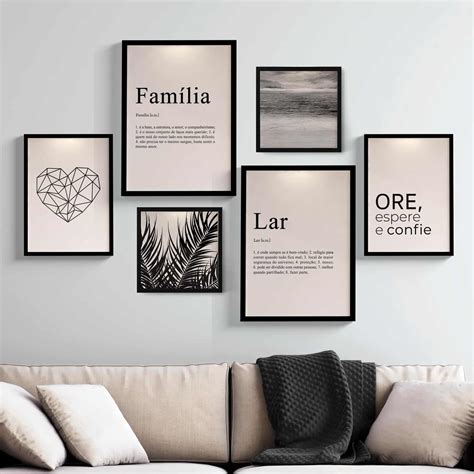 Kit Quadros Decorativos Família e Lar Wallze