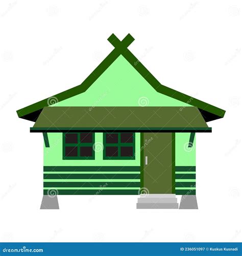 Julang Ngapak Indonesian Traditional House Stock Vector