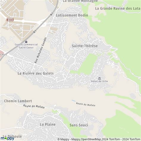 Plan La Rivière des Galets carte de La Rivière des Galets 97420 et