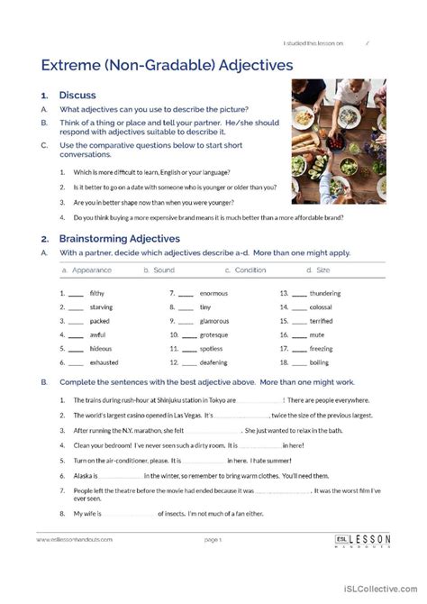 Extreme Non Gradable Adjectives English Esl Worksheets Pdf Doc Hot Sex Picture