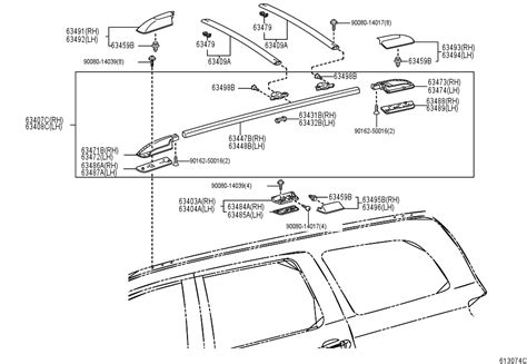 Roof Rack Leg Cover Rear Right Hand #63493-0C021 | Autoparts.toyota.com