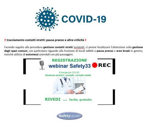 Safety Group Registrazione Webinar Gestione Casi Covid Positivi