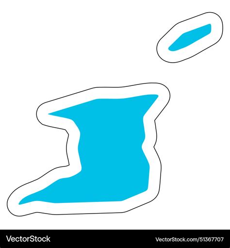 Trinidad and tobago country map sticker Royalty Free Vector