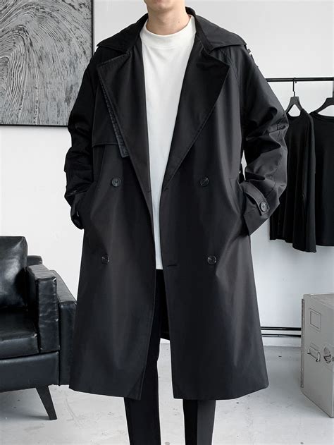 Men Double Breasted Lapel Collar Trench Coat Artofit