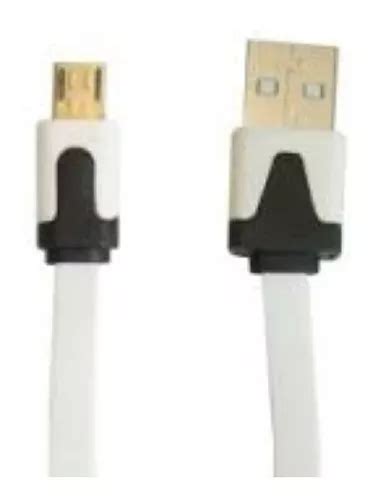 Cable Usb A Micro Usb 2 Mts Carga Y Datos Plano Blanco Vc MercadoLibre