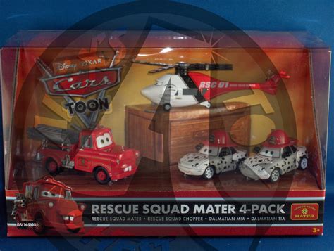 Buy Disney / Pixar CARS TOON 1:55 Die Cast Car Rescue Squad 4-Pack #2 (Firetruck Mater, Rescue ...