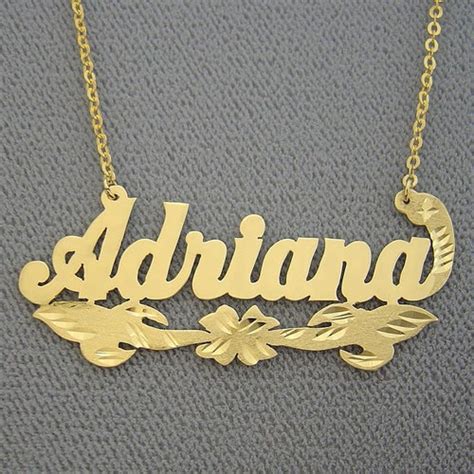 Small Solid 10k Or 14k Gold Personalized Name Necklace Laser Etsy