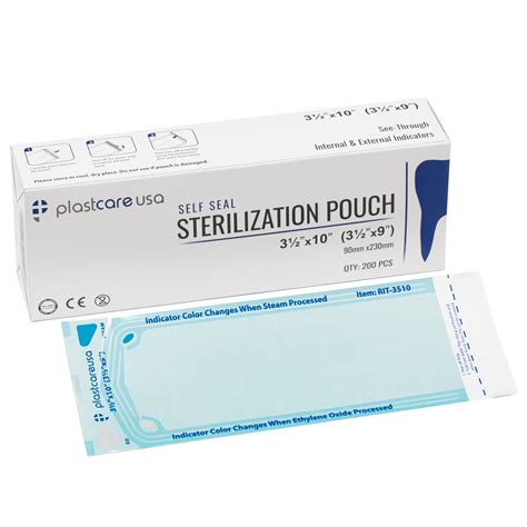 3.5″ x 10″ Self-Sealing Sterilization Pouch - PlastCare USA