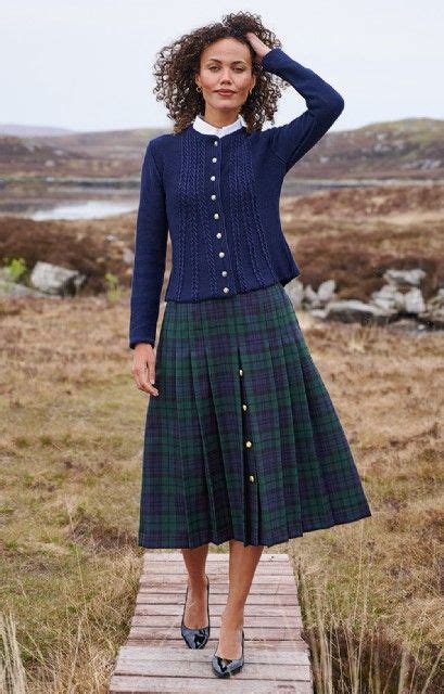 Green Tartan Skirt Tartan Skirt Outfit Tartan Pleated Skirt Winter