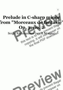 Prelude In C Sharp Minor From Morceaux De Fantasie Op 3 No 2