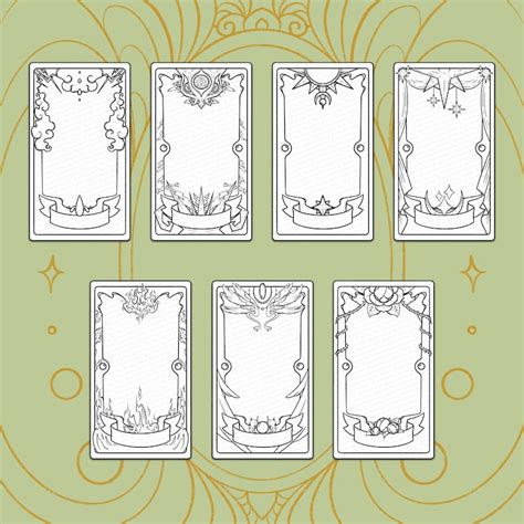 Design Collection Printable Tarot Card Template Blank Tarot Card