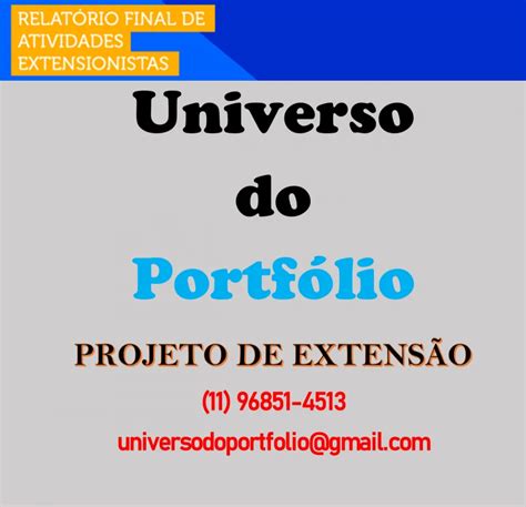 Universo Do Portf Lio Portf Lio Projeto De Extens O Ci Ncias Cont Beis