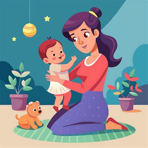 Happy Mothers Day Vector Illustration Premium Ai Generated Vector