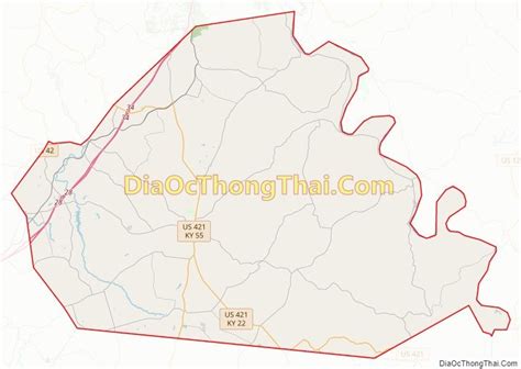 Map of Henry County, Kentucky - Thong Thai Real