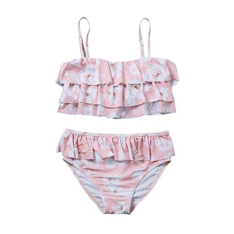 Baby Meisje Mode Bloemen Gedrukt Bikini Set Badpak Vicedeal