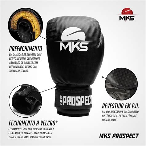 Luva De Boxe MKS New Prospect Black Maior Marca De Boxe E Artes