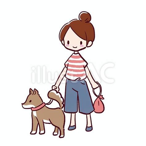 犬の散歩をする女の子イラスト No 2457998｜無料イラスト・フリー素材なら「イラストac」