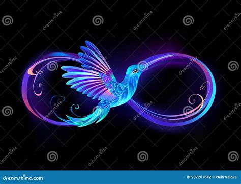 Símbolo De Infinito Con Colibrí Brillante Ilustración Del Vector