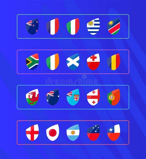 Rugby World Cup Flags Stock Illustrations Rugby World Cup