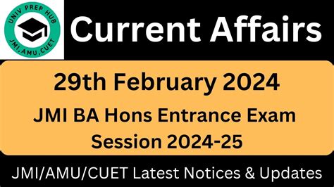 Daily Current Affairs 2024 Jmi Ba Hons Entrance Exam 2024 25 Most