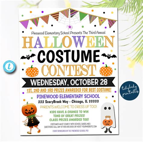 Halloween Costume Contest Flyer Voting Sign and Ballot Slip — TidyLady Printables