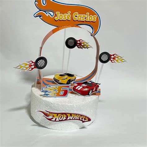Topo De Bolo Hot Wheels 3d Fazemos Em Qualquer Tema Elo7