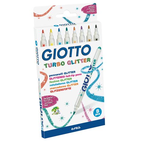 Filzstifte Turbo Glitter Farbstifte 8er Set Giotto F425800