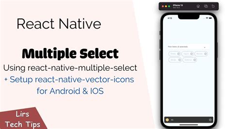 React Native Multiple Select Using Library React Native Multiple