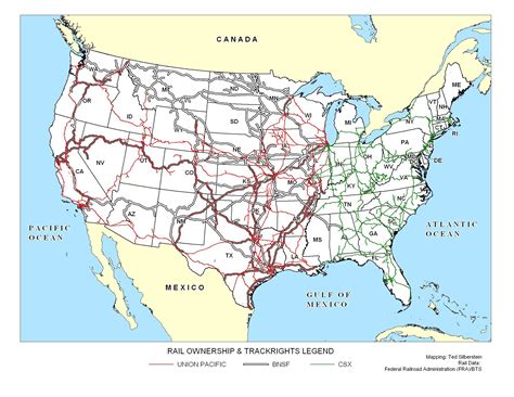 Rail Lines Map Of Us