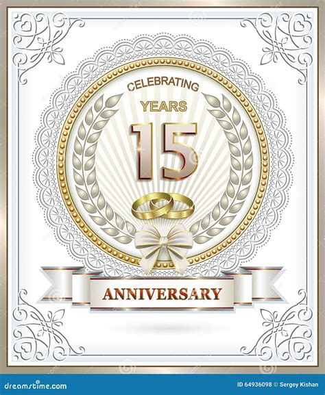 15th anniversary stock vector. Illustration of congratulation - 64936098