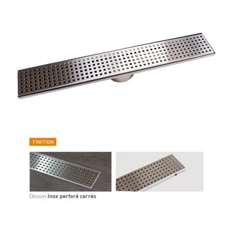 Caniveau linéaire 60 cm grille EMPREINTE CARRE tout Inox EQUATION