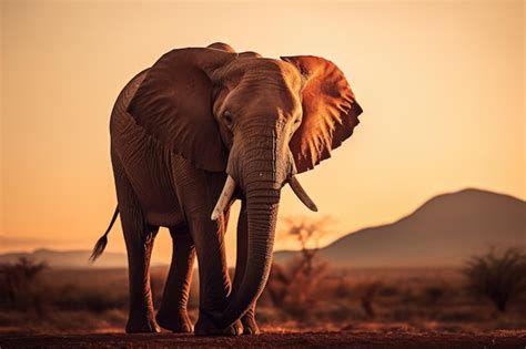 Premium AI Image | One adult African Elephant in natural habitat