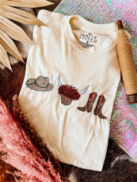 Highland Cowgirl Handmade Tee The White Stitch Boutique Miss Monogram