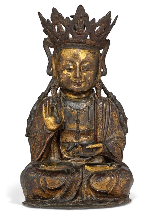 A GILT BRONZE SEATED FIGURE OF GUANYIN 17TH CENTURY Christie S